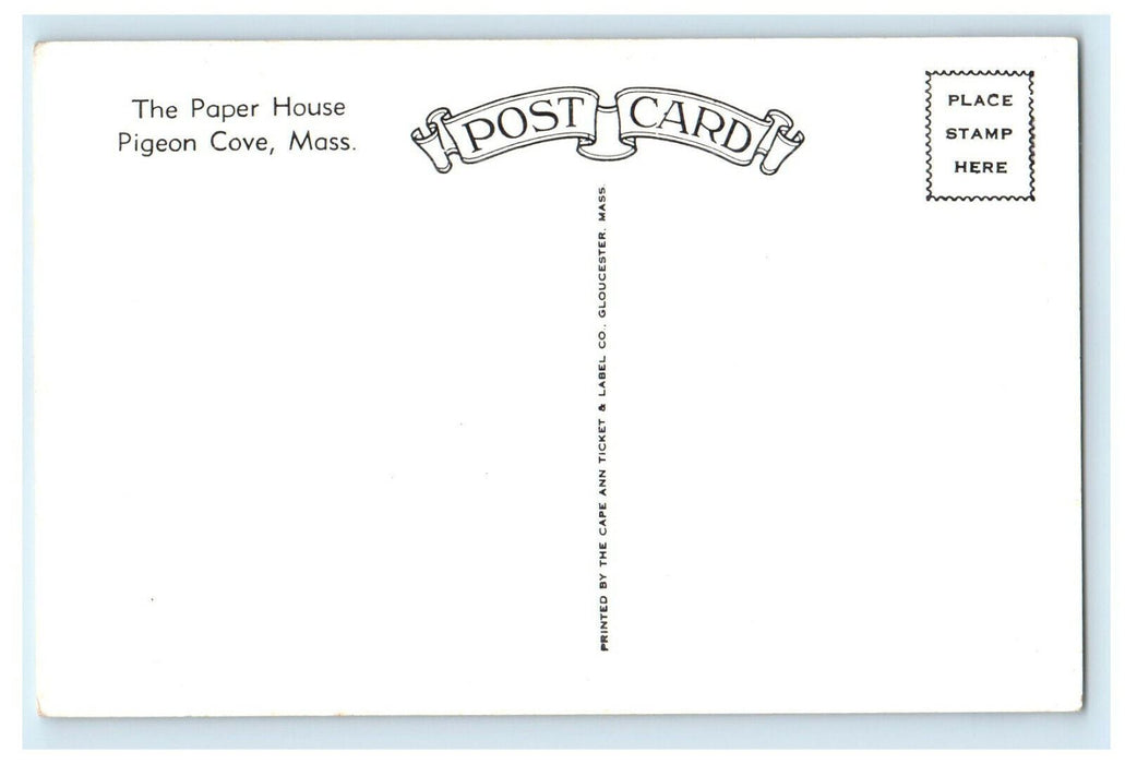 c1950s Fireplace, Paper House, Pigeon Cove, Massachusetts MA Postcard