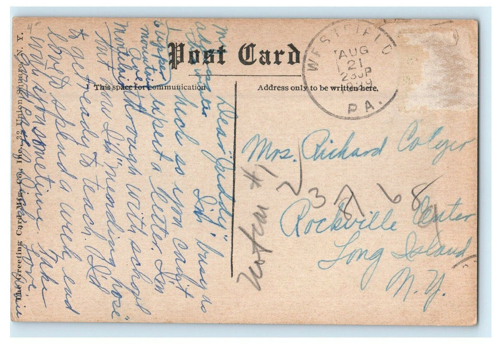 1929 High School Campus Building Westfield Pennsylvania PA Vintage Postcard