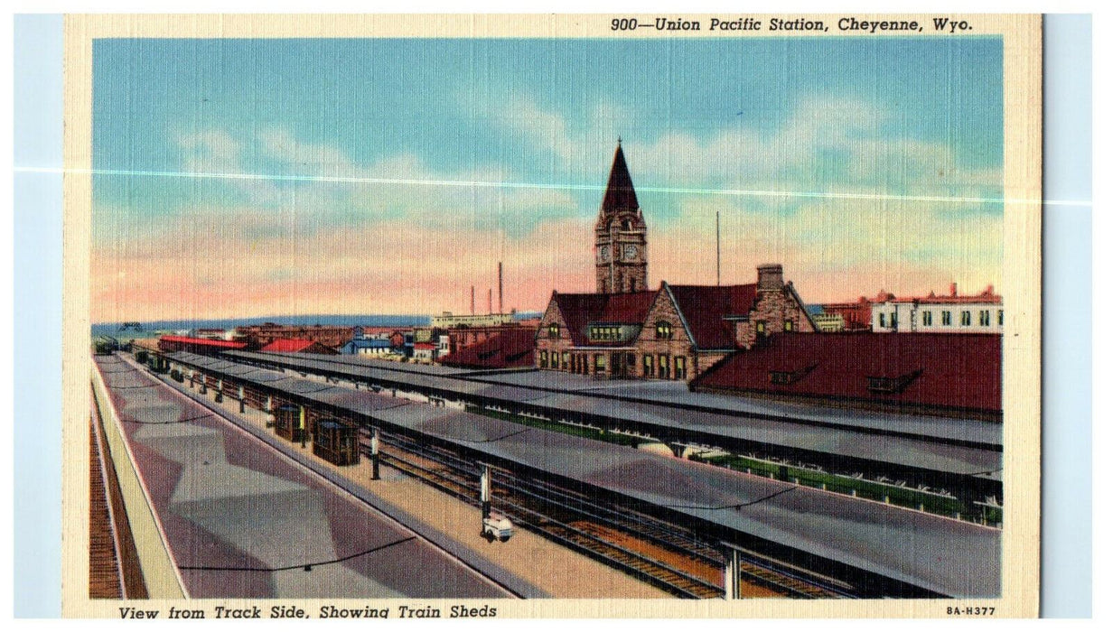c1930 Union Pacific Station, Cheyenne, Wyoming WY Unposted Postcard