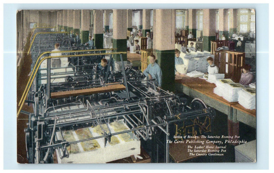 c1910 Section of Bindery, The Curtis Publishing Company Philadelphia PA Postcard