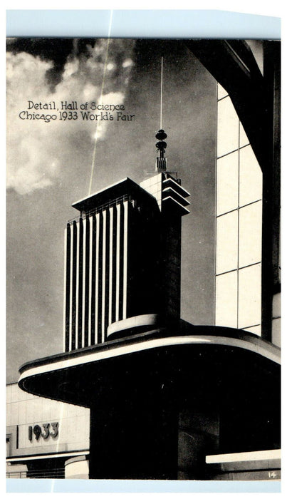 1933 Detail, Hall of Science Chicago World's Fair Illinois IL Postcard
