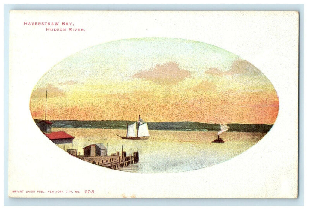 c1905 Haverstraw Bay Boat Hudson River New York NY Unposted Antique Postcard