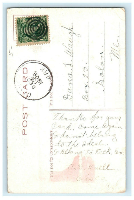 1909 A Trip On The Hudson River Boat Passengers New York NY Antique Postcard