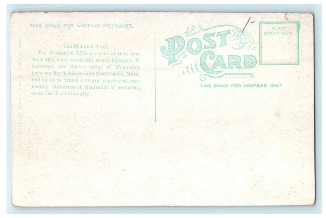 c1920s Berkshire Hills, Mohawk Trail Between North Adams and Charlemont Postcard
