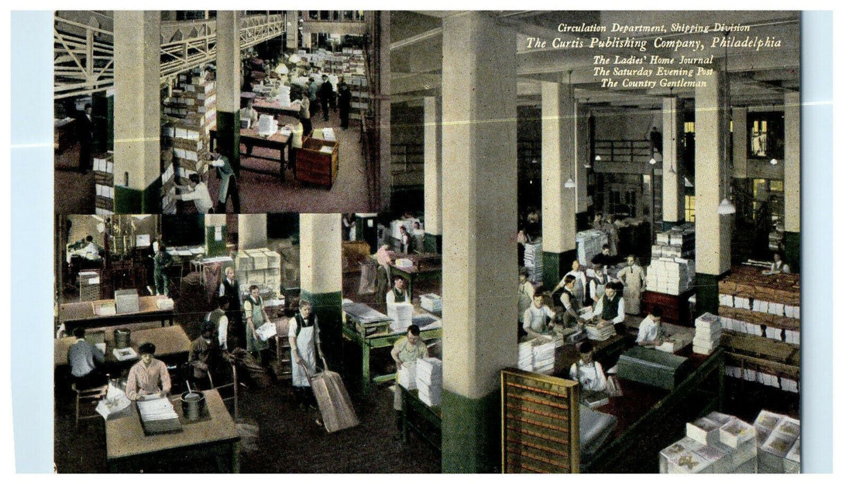 c1910 Circulation Dept, Shipping Div. The Curtis Publishing Company PA Postcard