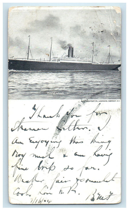 1904 Minehaha Pete Co Ivy Steamship Philadelphia Pennsylvania PA PMC Postcard