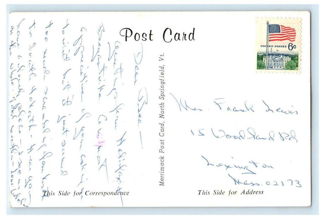 c1950s First Congregational Church, Hanson Massachusetts MA Posted Postcard