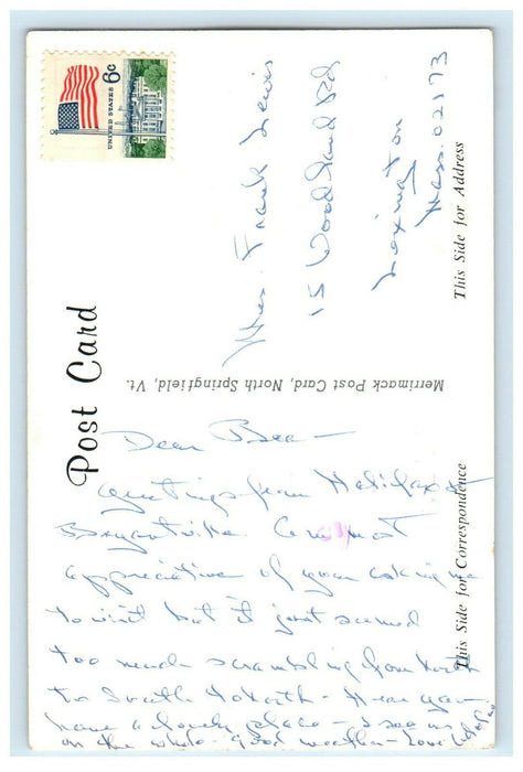 c1950s First Congregational Church, Hanson Massachusetts MA Posted Postcard