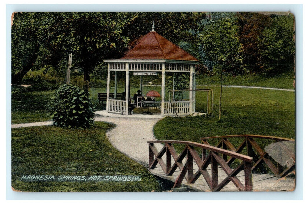 1909 Magnesia Springs, Hot Springs Virginia VA Posted Antique Postcard