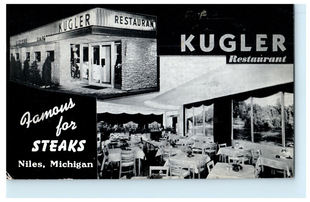 1951 Kugler Restaurant Niles Michigan MI Advertising Posted Vintage Postcard