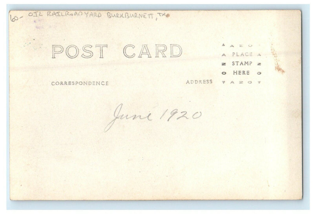 c1910's Oil Railroad Yard Burkburnett Texas TX RPPC Photo Antique Postcard