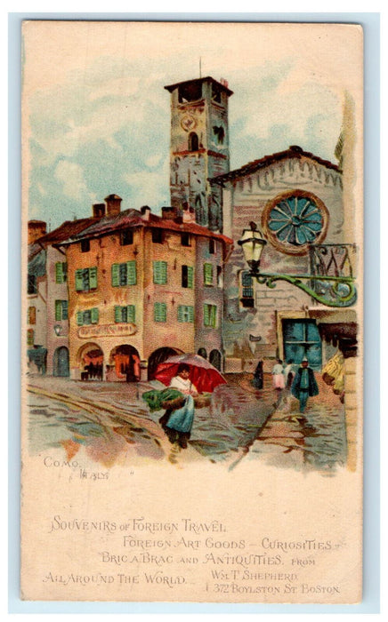 1903 Souvenirs of Foreign Travel, Boston, MA Advertising Cancel PMC Postcard