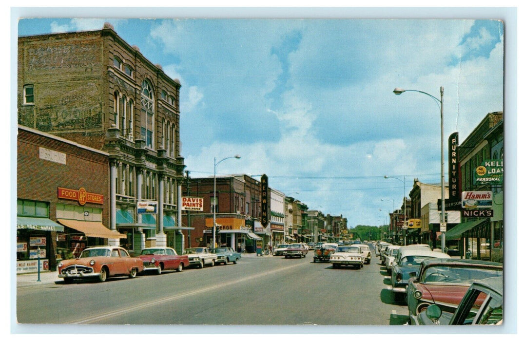 1965 Main St. Cedar Falls Iowa IA Classic Cars Vintage Marshalltown WA Postcard