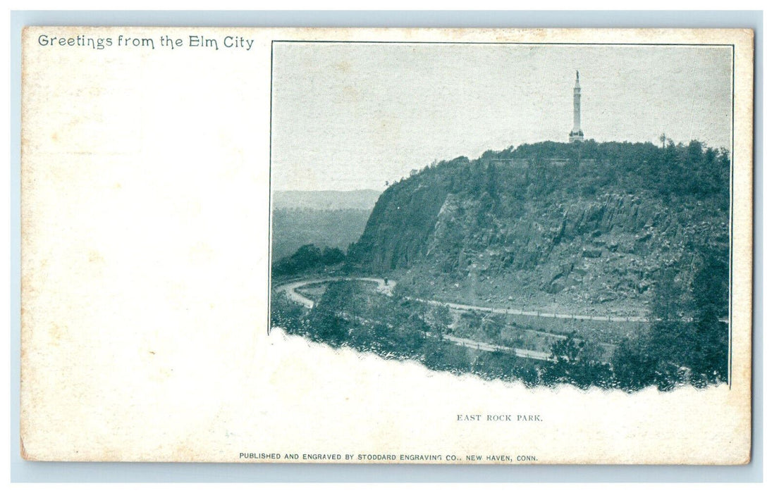 c1900s East Rock Park Greetings from the Elm City New Haven CT Postcard