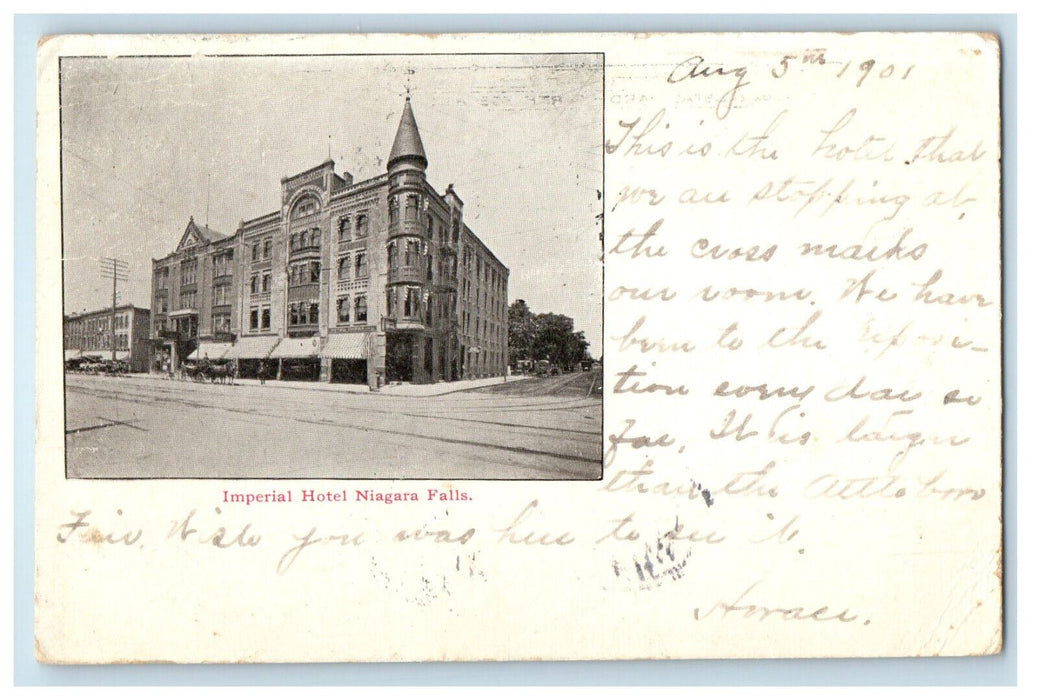 1901 Imperial Hotel Niagara Falls, New York NY PMC Posted Postcard