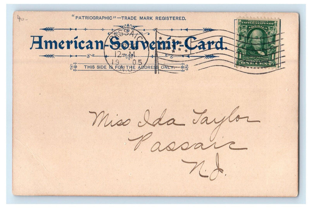1905 USS Indiana & Deck or USS Massachusetts White Squadron 11 Postcard