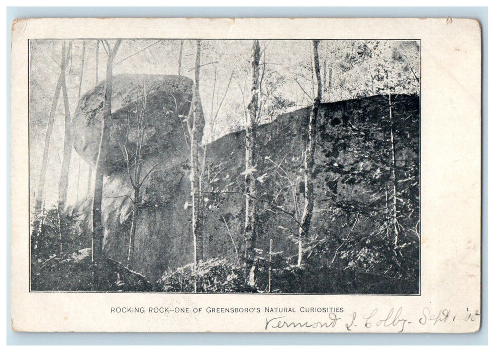 c1905 Rocking Rock One of Greenboro's Natural Curiosities Vermont VT Postcard