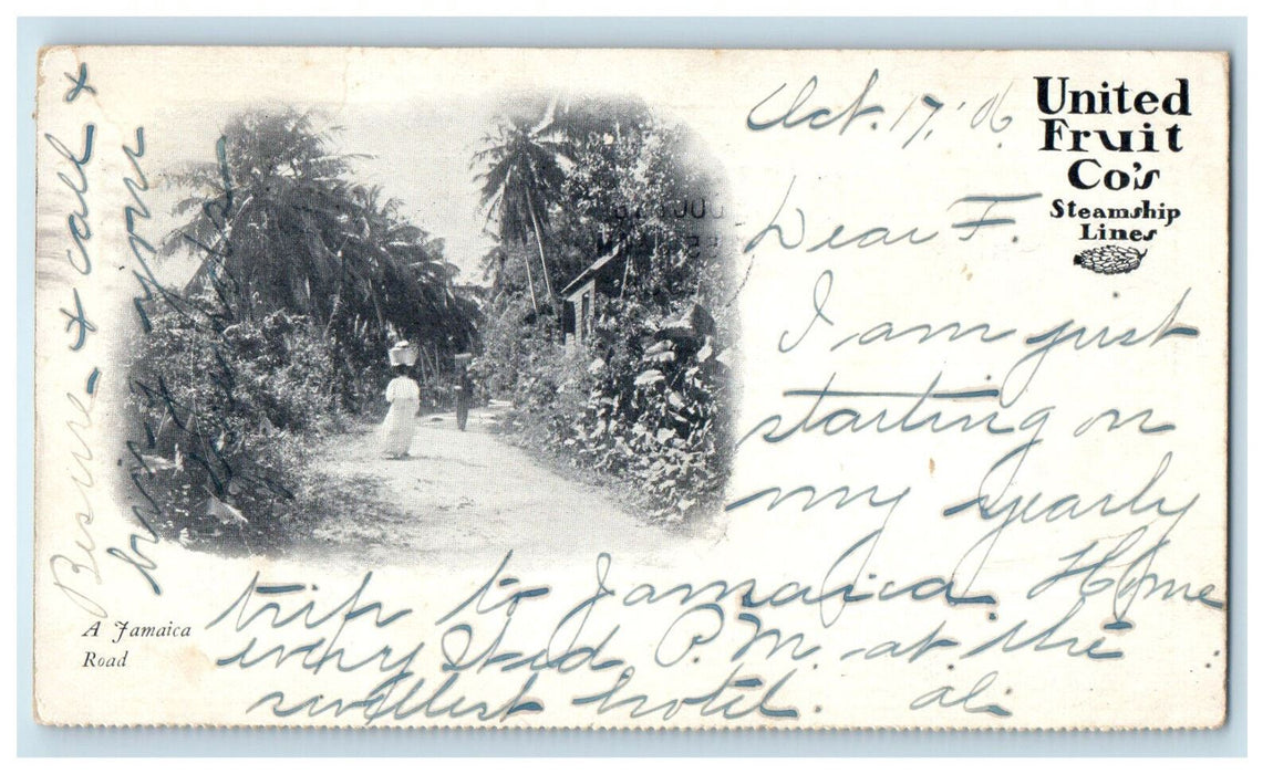 1906 A Jamaica Road United Fruit Co's Steamship Lines PMC Posted Postcard