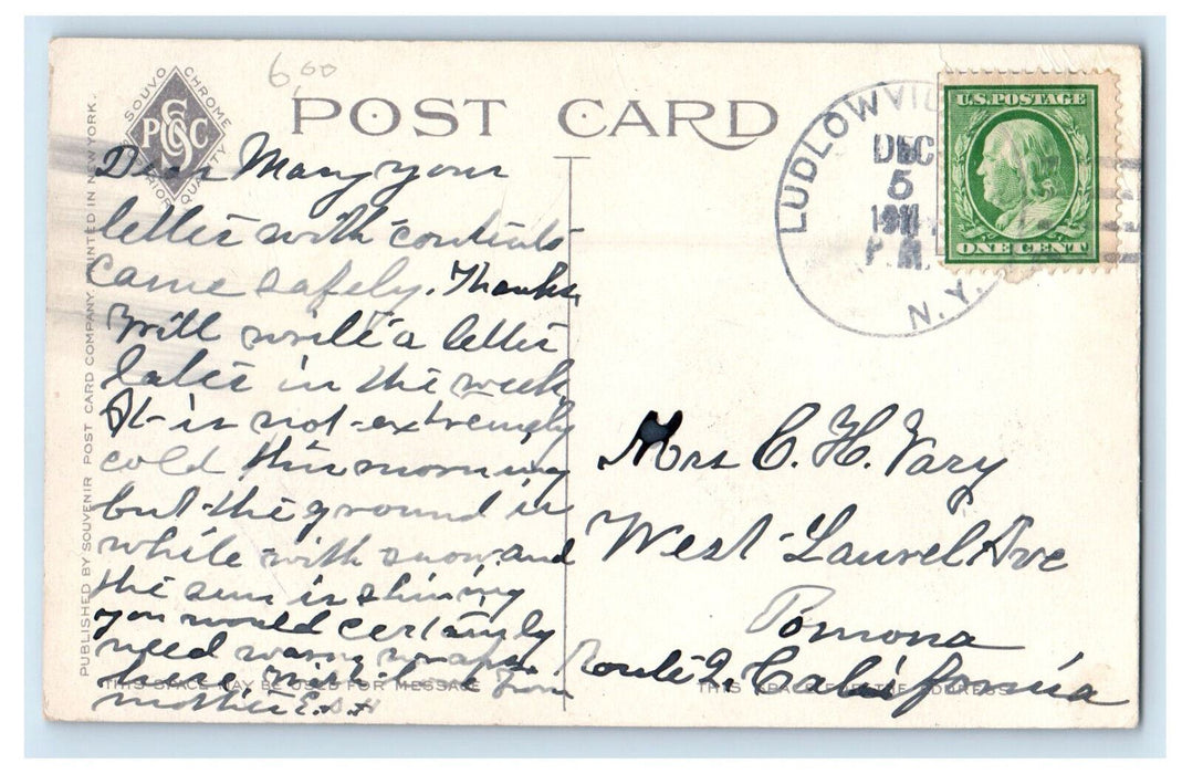1911 Cascadilla Bridge, Cornell University Ithaca NY Ludlowville NY Postcard