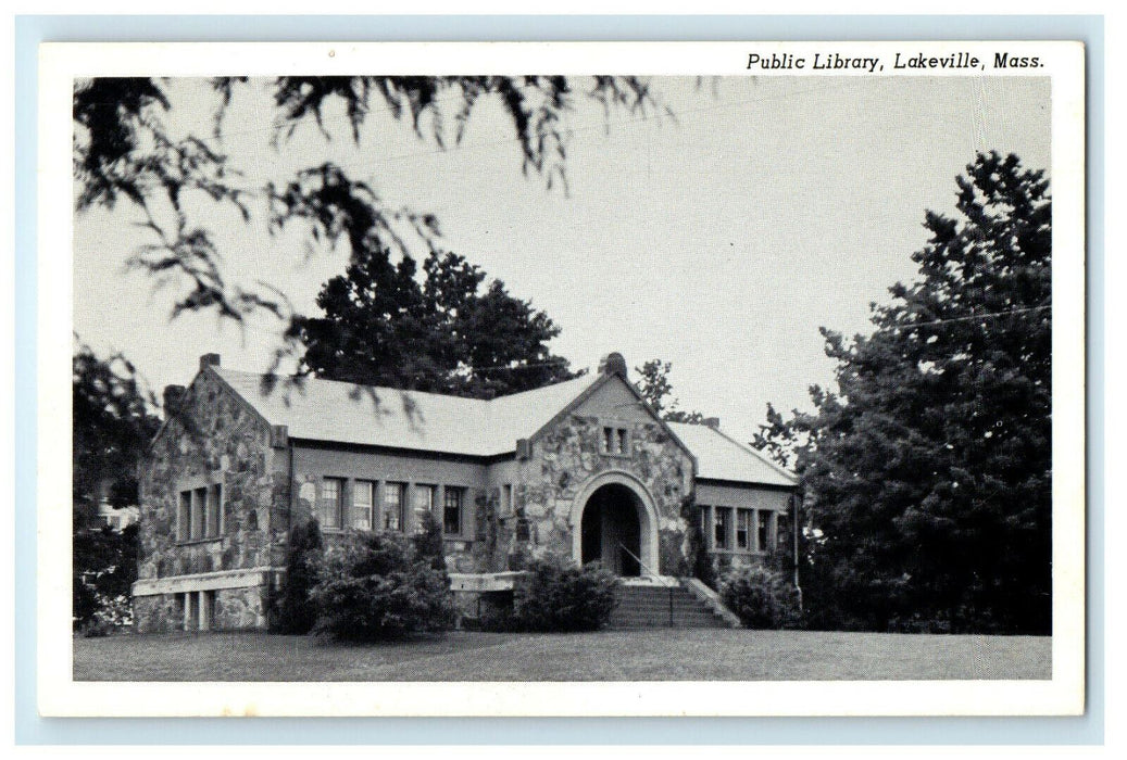 c1940s Public Library Lakesville, Massachusetts MA Unposted Postcard