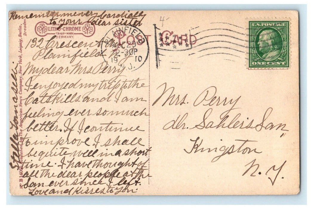 1910 First Baptist Church Carriage Plainfield New Jersey NJ Antique Postcard