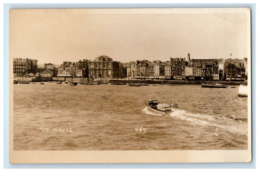 c1920's US Navy Boat Le Havre France RPPC Photo Unposted Vintage Postcard