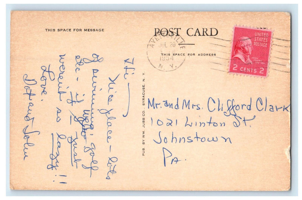 1954 Taylor Lake and Campus Grounds Colgate University Hamilton NY Postcard