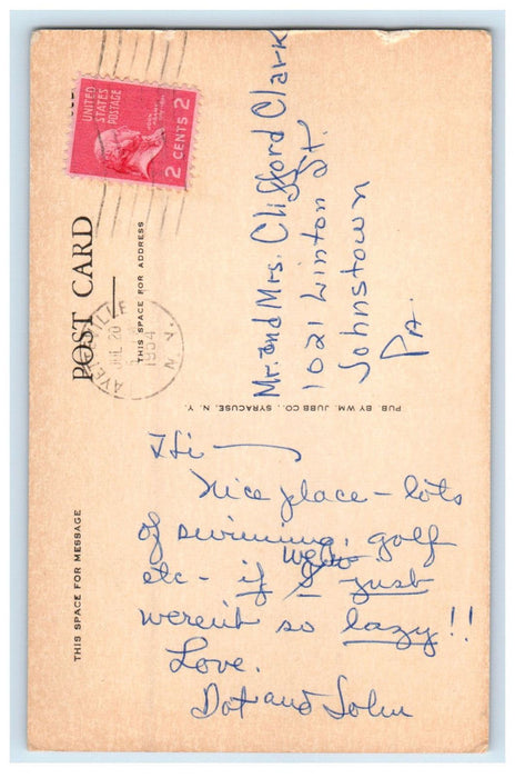 1954 Taylor Lake and Campus Grounds Colgate University Hamilton NY Postcard