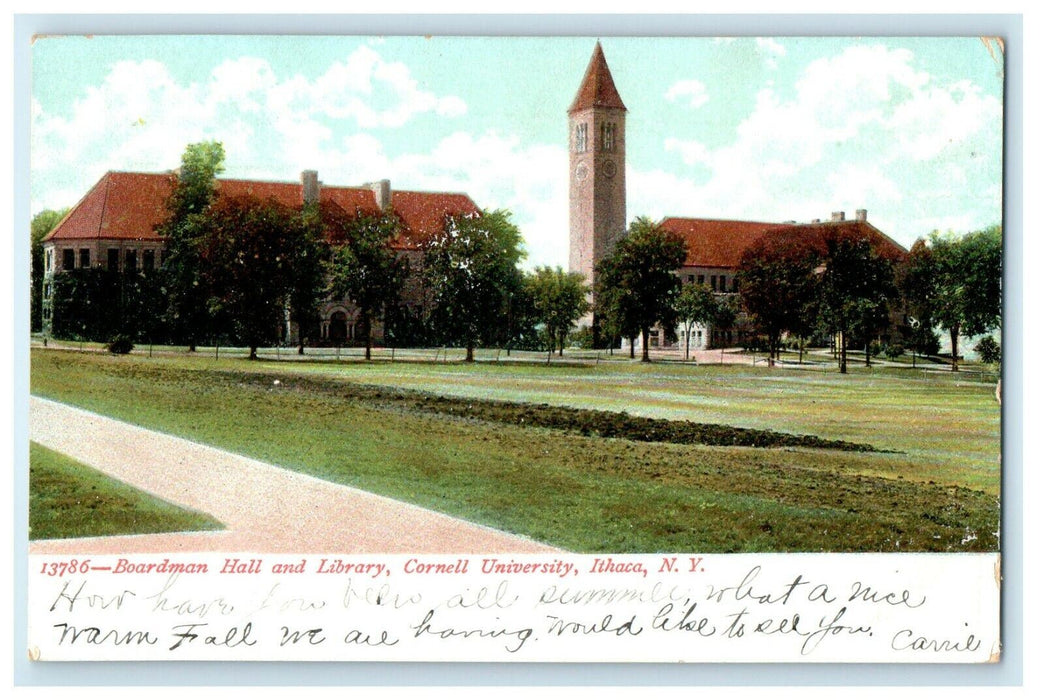 1908 Boardman Hall And Library Cornell University Ithaca New York NY Postcard