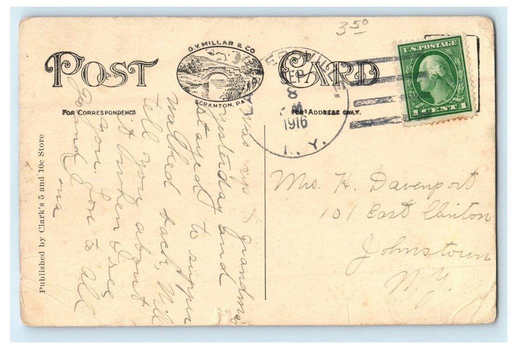 1916 South Grand Street Boat House Lawyersville Cobleskill New York NY Postcard
