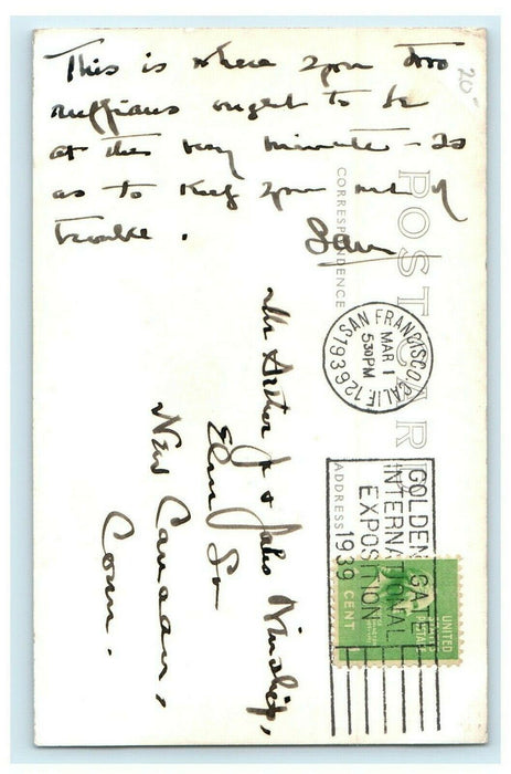 c1939 Alcatraz Island "Federal Prison" San Francisco Bay RPPC Photo Postcard
