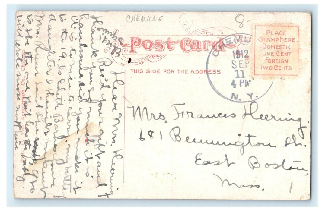 1912 Women's Federation Building Elmira Chemung New York NY Antique Postcard
