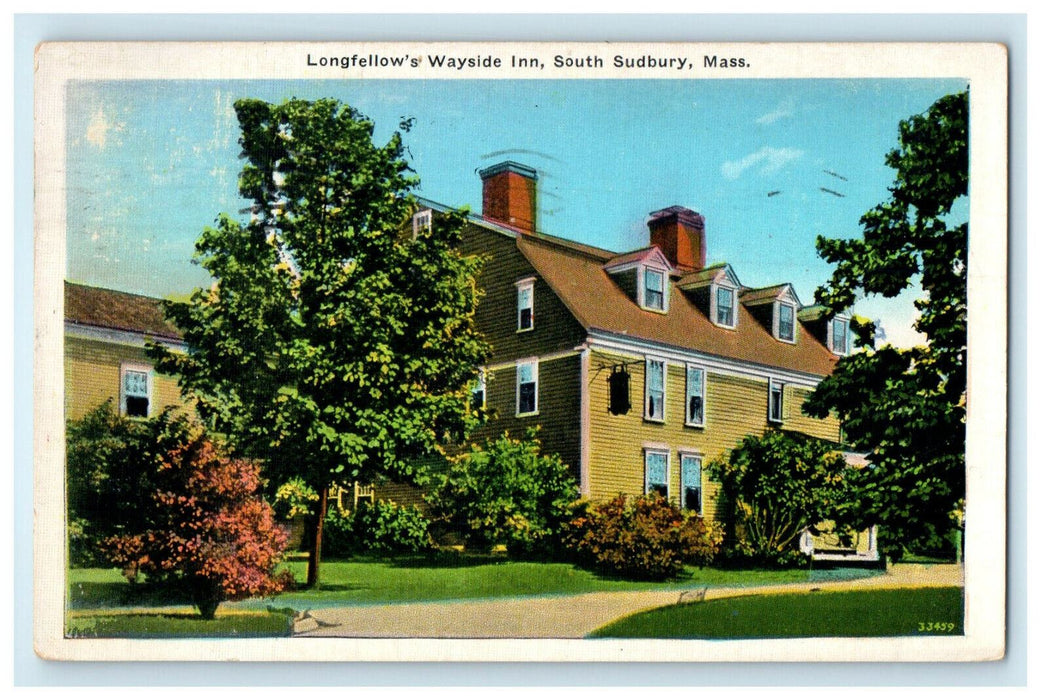 1940 Longfellows Wayside Inn, South Sudbury Massachusetts MA Postcard