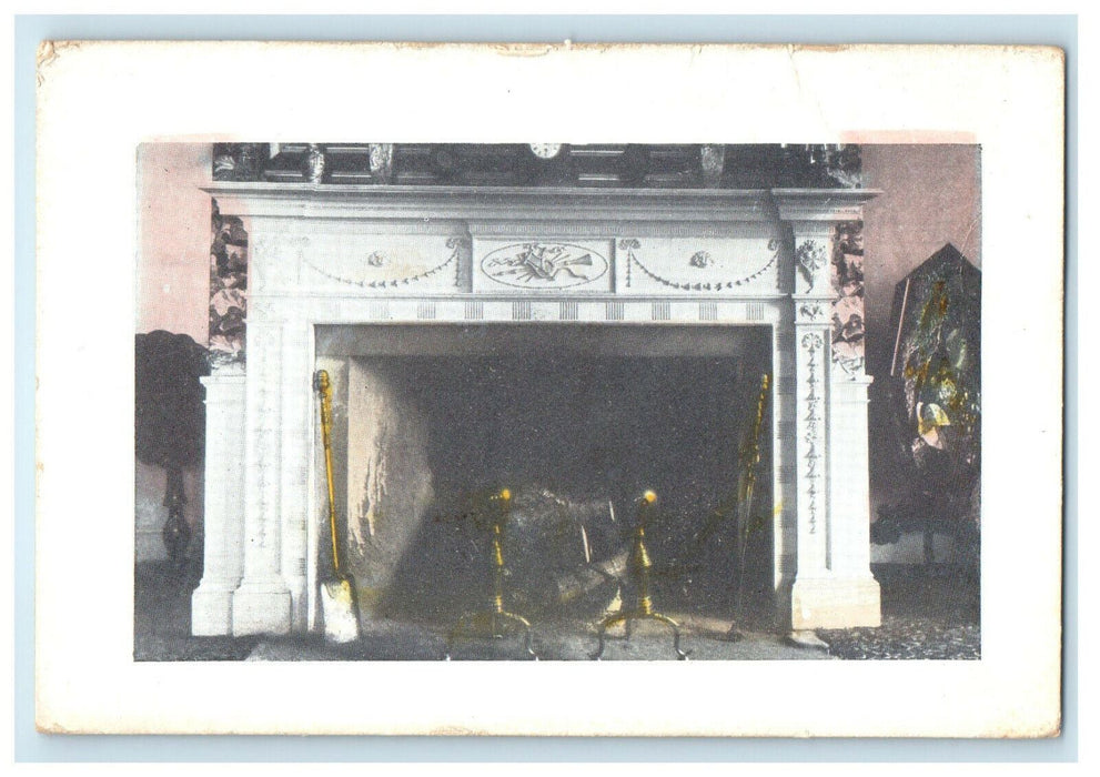 c1910s White Chimney Box with Decorations Unposted Antique Postcard
