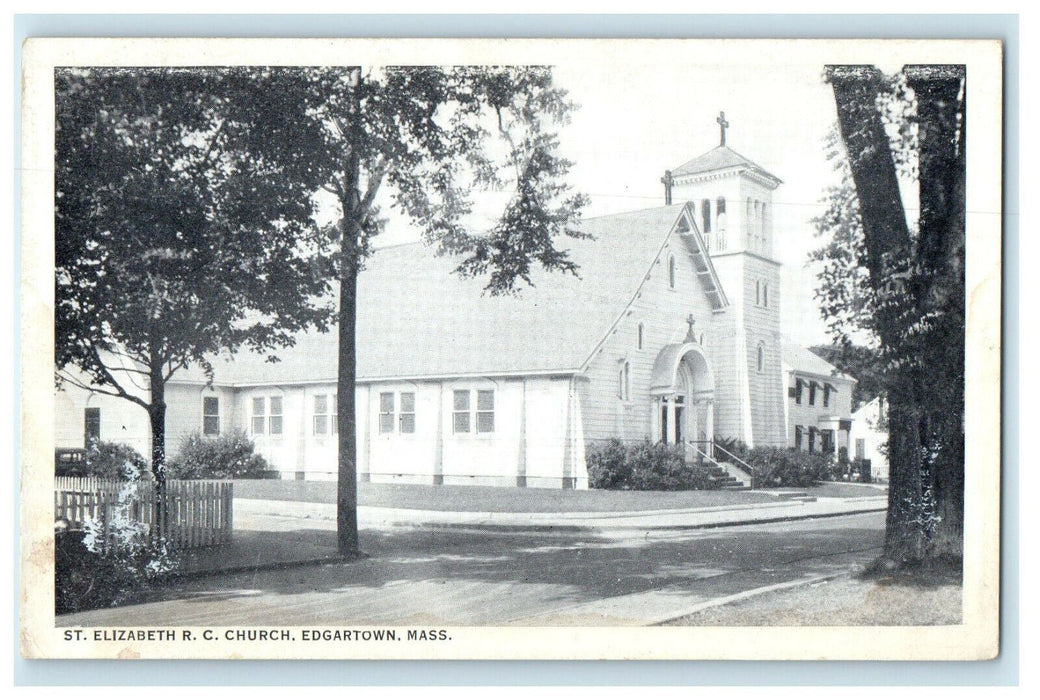 c1930s St. Elizabeth Roman Catholic Church Edgartown Massachusetts MA Postcard