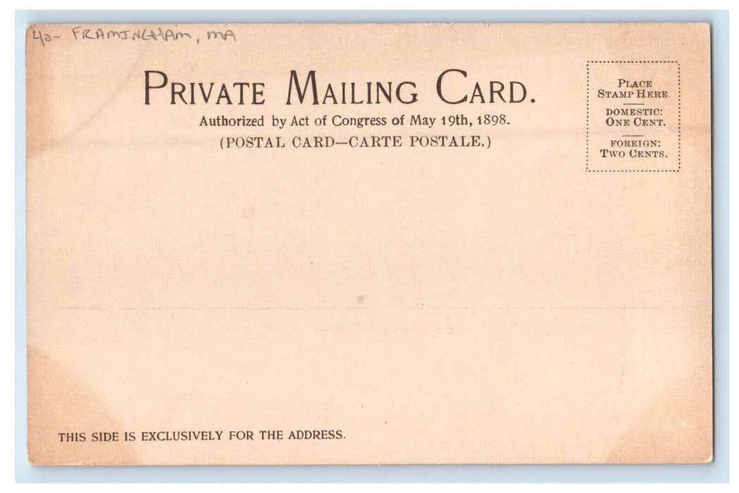 c1900s Aerial View, Framingham Massachusetts MA Dennison Mfg. Co. PMC Postcard