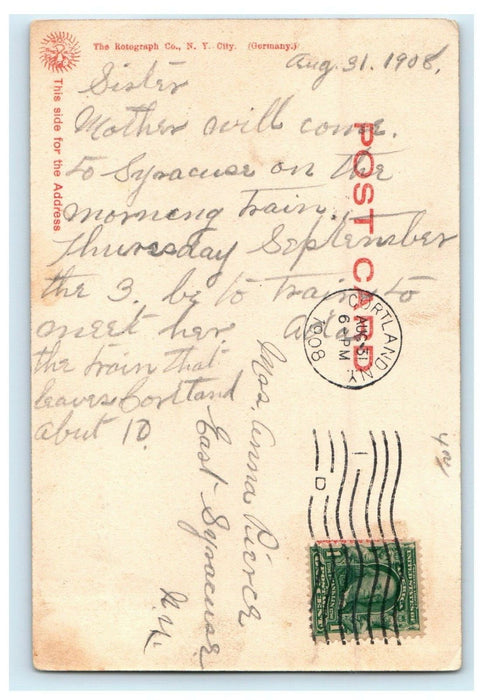 1908 Ravena New York NY, Toll Gate Horse Carriage Rotograph Antique Postcard