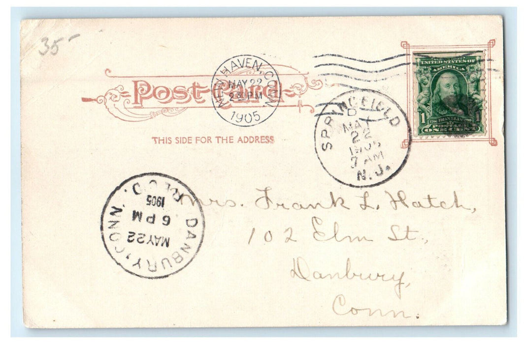 1905 Barclay Street Ferry Entrance, Hoboken New Jersey NJ, Danbury CT Postcard