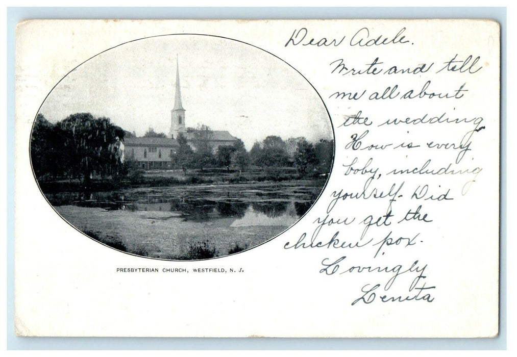 1905 The View Of Presbyterian Church Westfield New Jersey NJ Antique Postcard