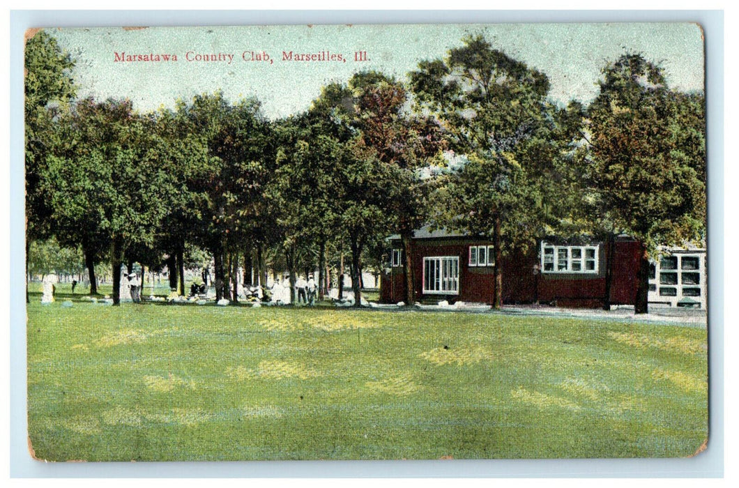 c1910s Marsatawa Country Club, Marseilles Illinois IL Unposted Postcard