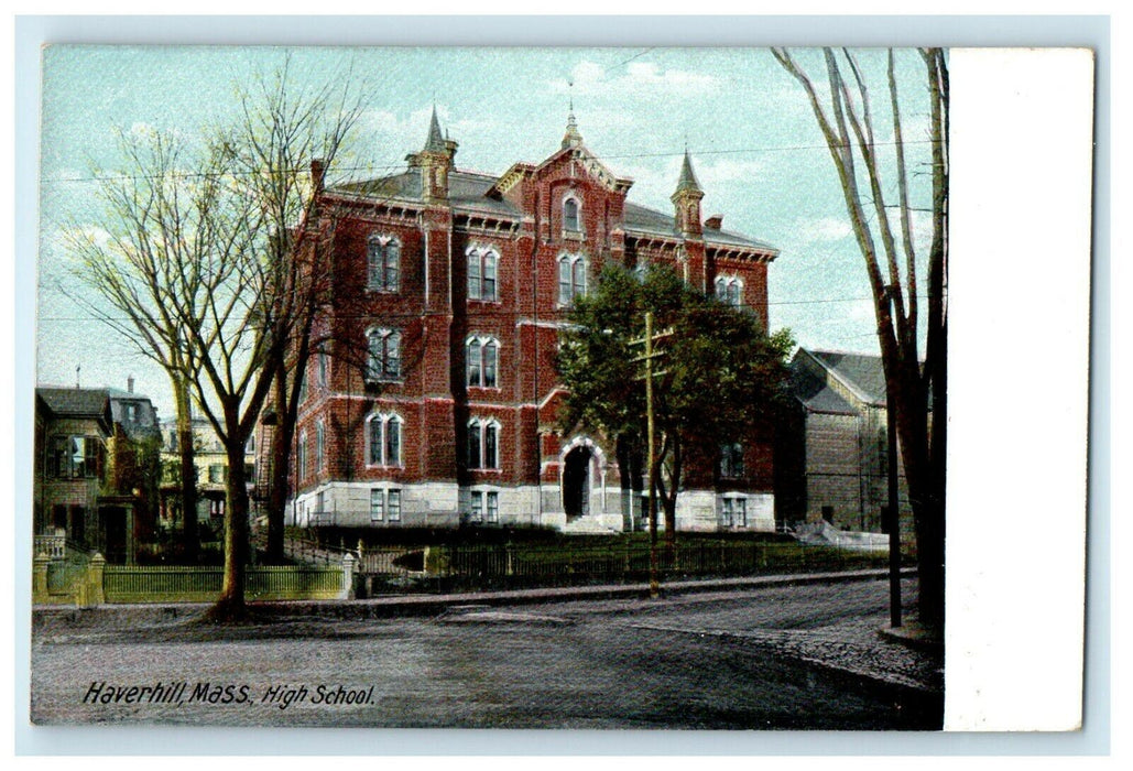 c1909 High School Building Haverhill, Massachusetts MA Antique Unposted Postcard