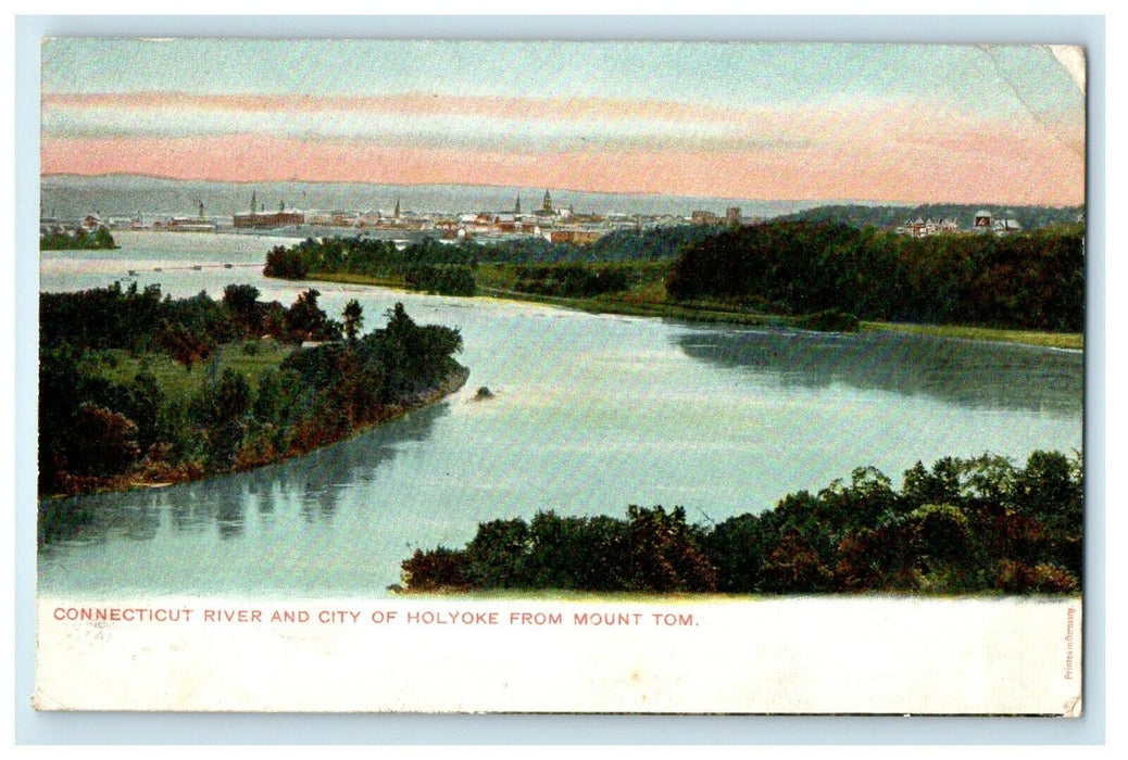 c1907 Connecticut River View from Mt Tom, Holyoke, Massachusetts MA Postcard