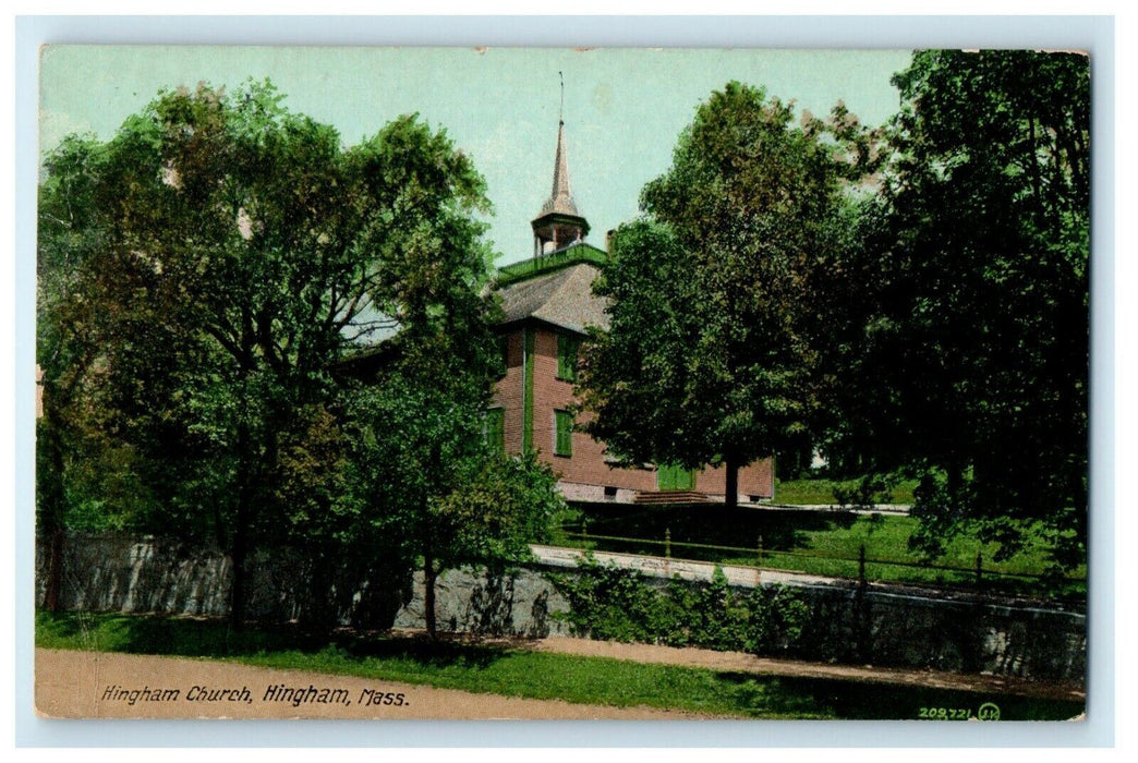 c1913 Hingham Church, Hingham, Massachusetts MA Antique Posted Postcard