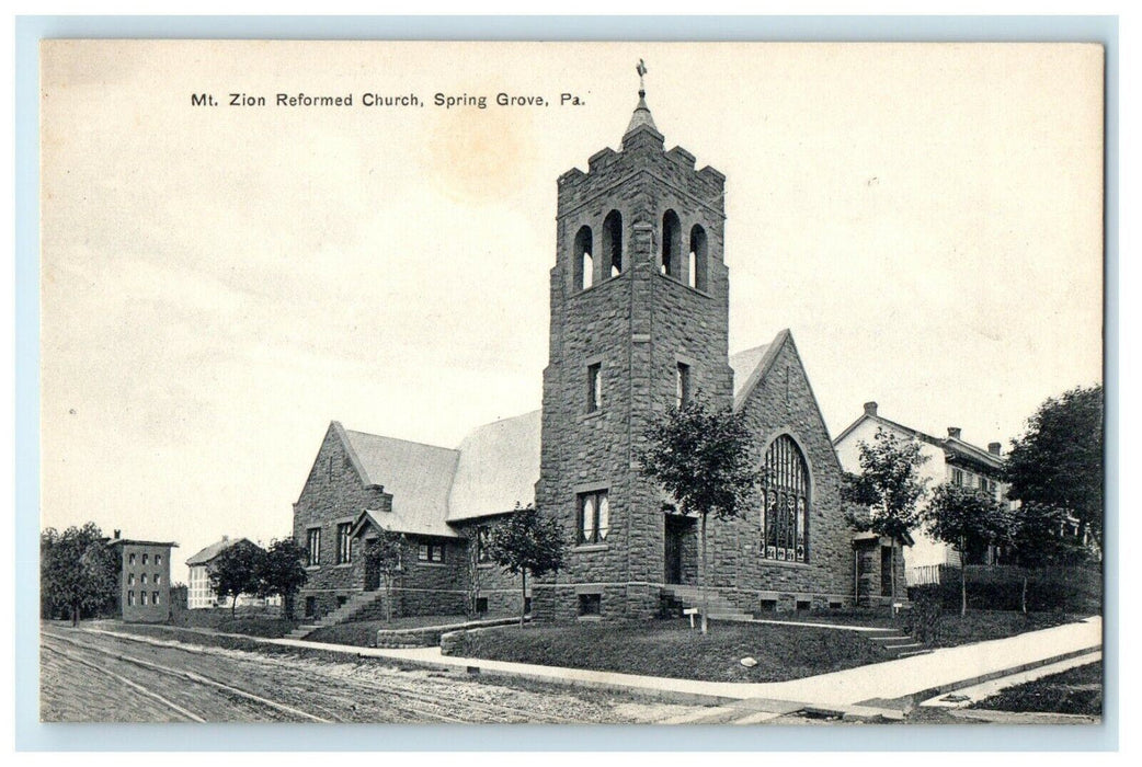 c1910 Mt. Zion Reformed Church Spring Grove Pennsylvania PA Antique Postcard