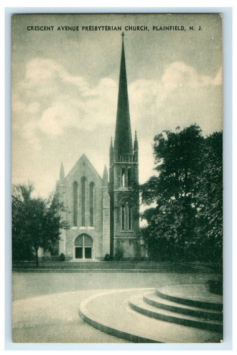 c1930's Crescent Avenue Presbyterian Church Plainfield New Jersey NJ Postcard