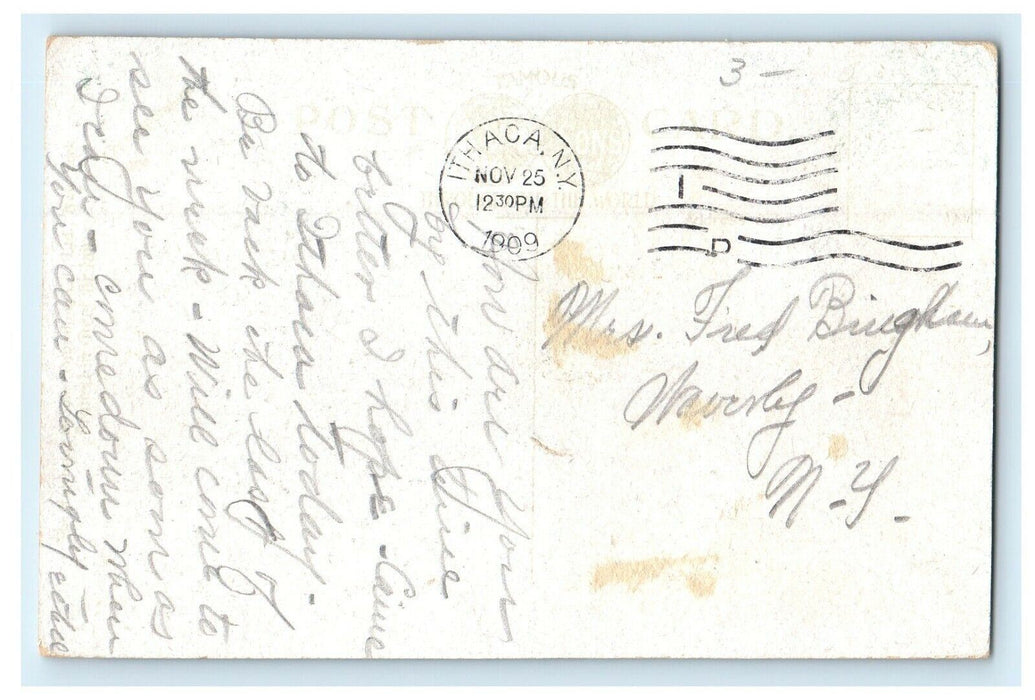 1909 High School Campus Street View Ithaca New York NY Posted Antique Postcard