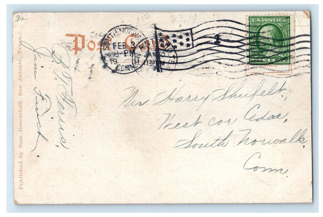 1911 Sunset Depot Showing Main Entrance San Antonio Texas TX Antique Postcard