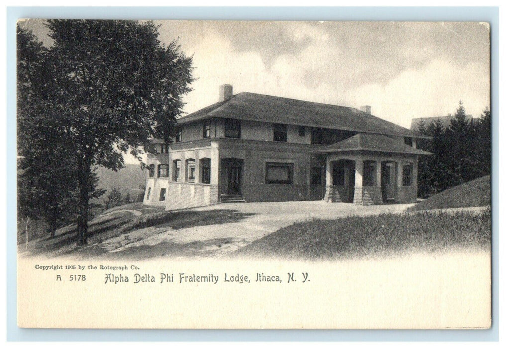 c1905 Alpha Delta Phi Fraternity Ithaca New York NY Rotograph Postcard