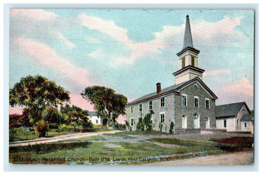 c1910's Old Dutoh Reformed Church Leeds Near Catskill New York NY  Postcard