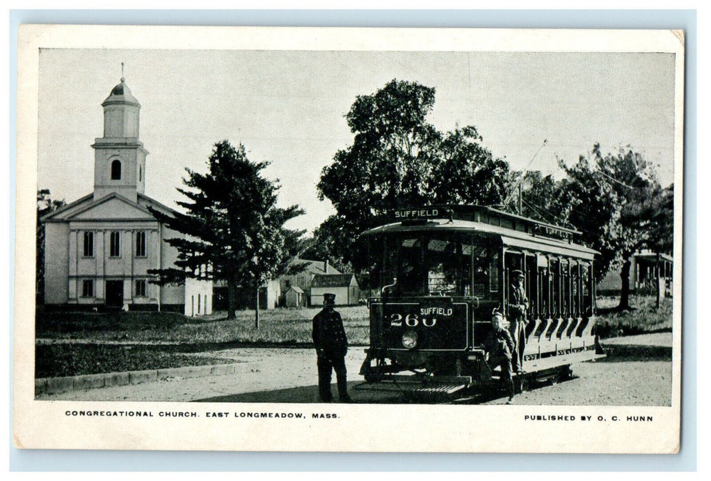 c1920s Congregational Church, East Longmeadow Massachusetts MA Postcard